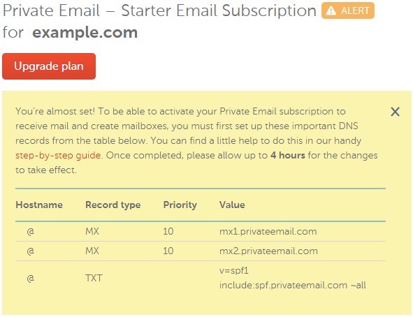 DNS Records for Namecheap Private Email