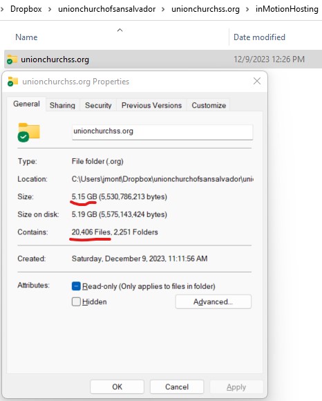 Show size of downloaded files