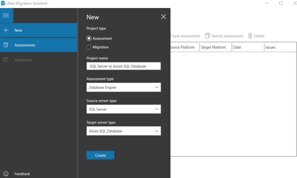 Create new Data Migration project