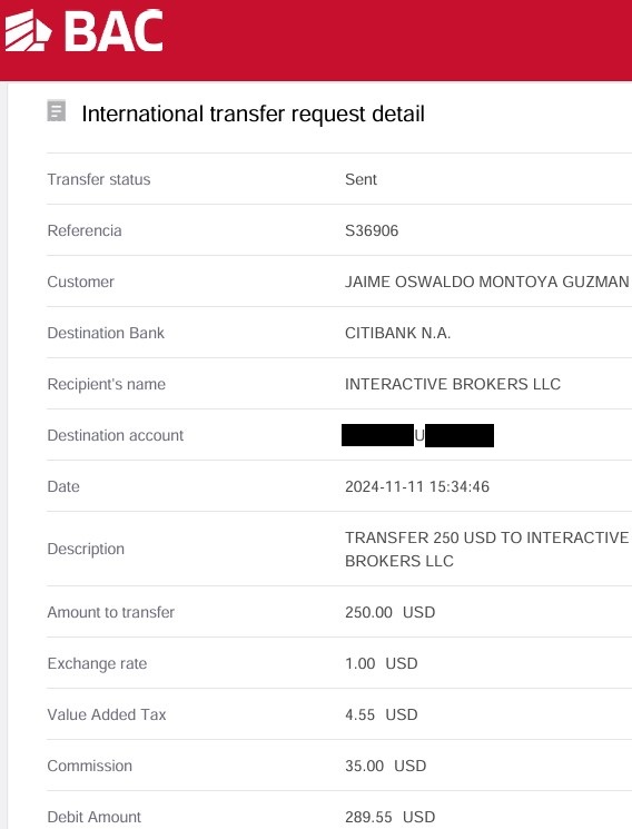 International transfer to Interactive Brokers