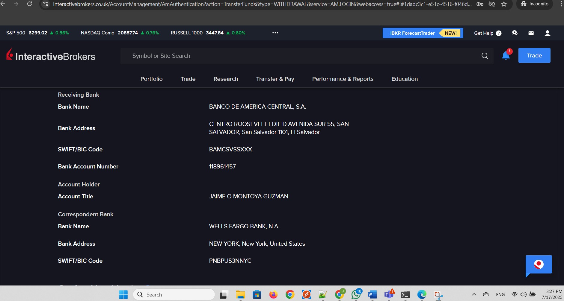 Confirm identity for wire transfer. Part 2 of 3.