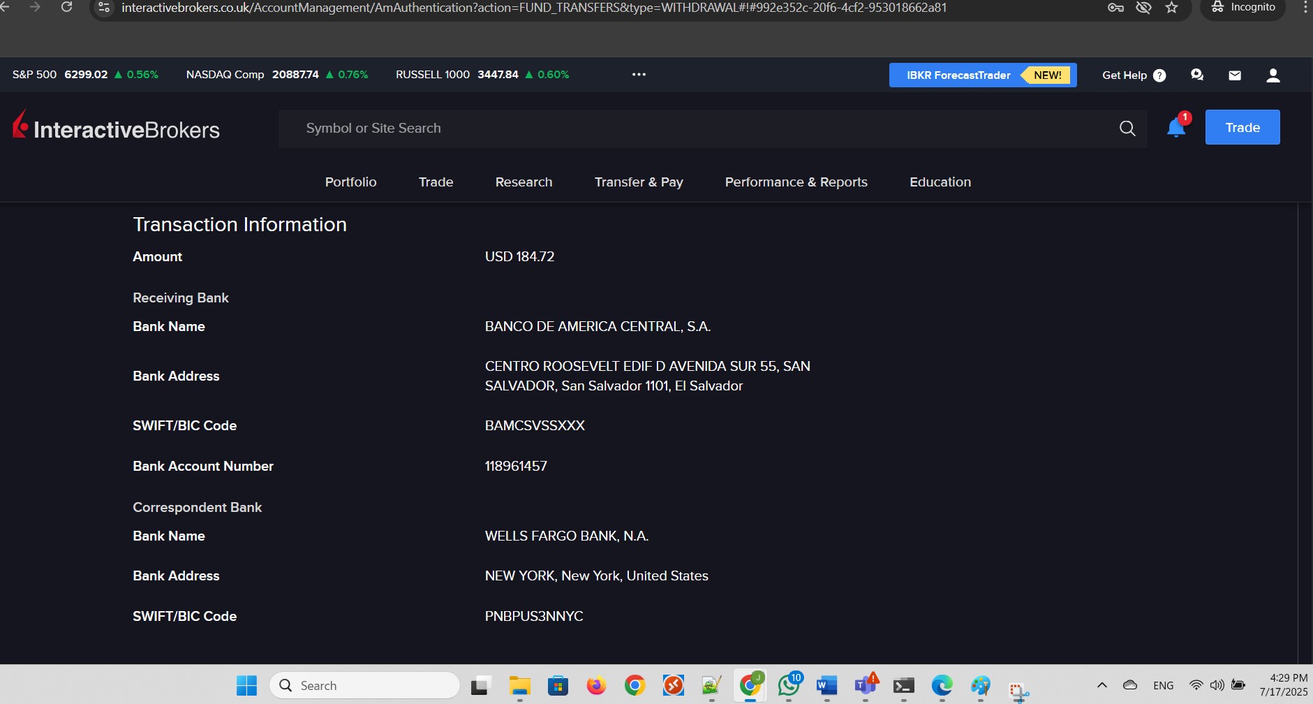 Confirm withdrawal. Part 2 of 3.
