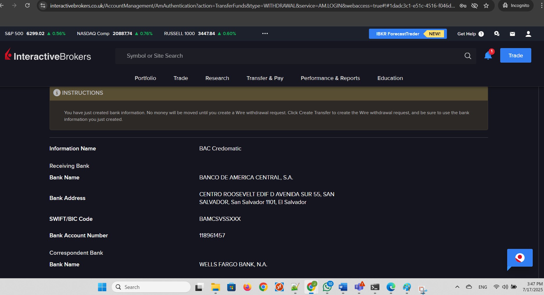 Click Finish to exit Wire information screen. Part 2 of 3.