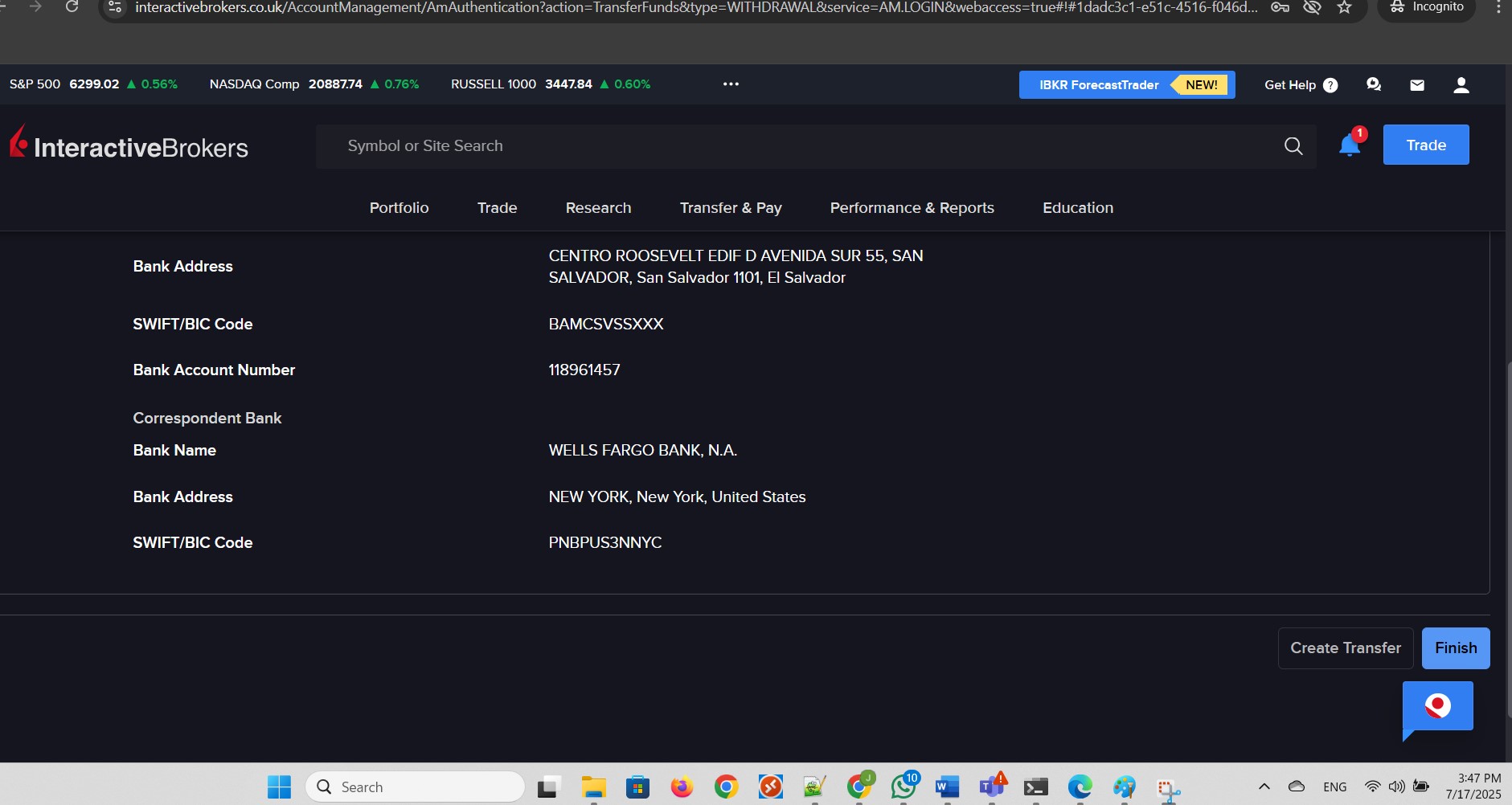 Click Finish to exit Wire information screen. Part 3 of 3.