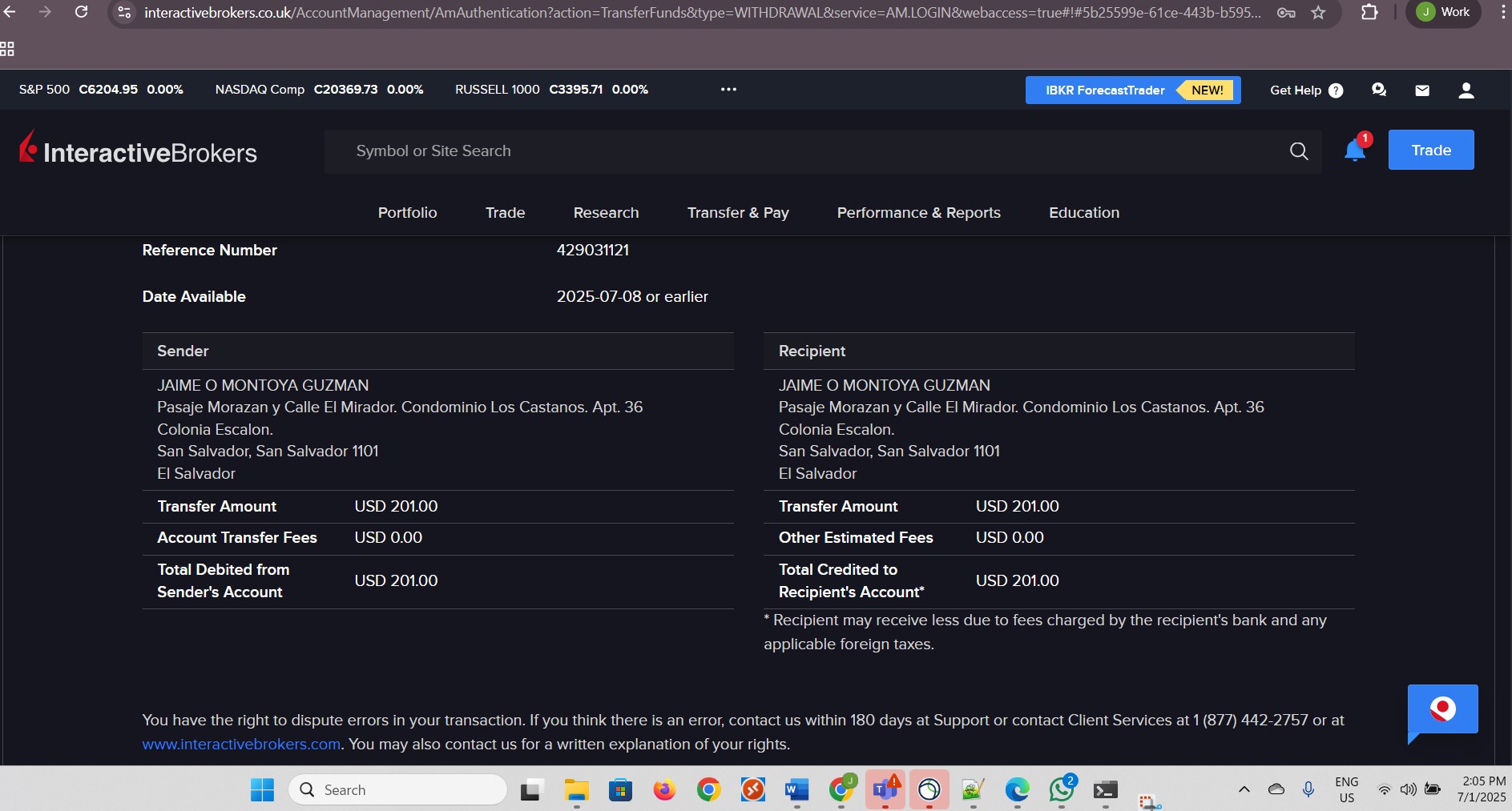 Regulatory Disclosure Receipt. Part 2 of 3.