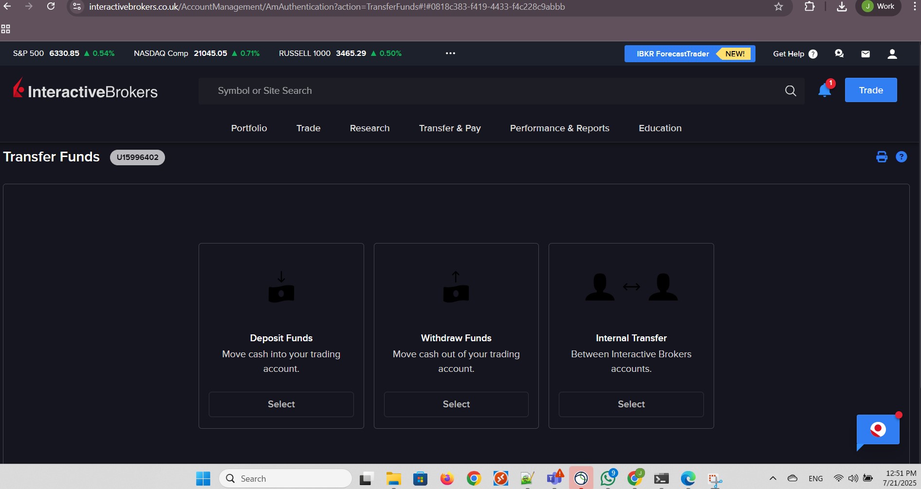 Deposit funds to Interactive Brokers